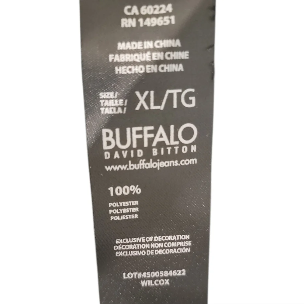 Buffalo David Bitton Black And White Zip Up Jacket Size XL New With Tags
